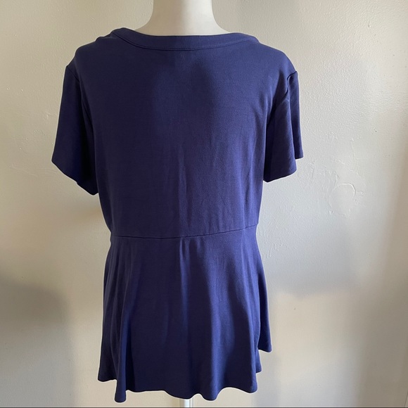 Violet Cage Neck Peplum Tee - Picture 6 of 6
